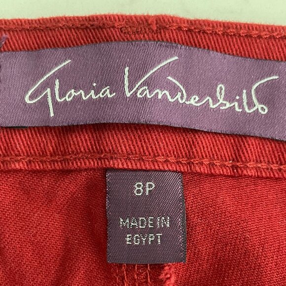 Gloria Vanderbilt Amanda 5 Pkt Straight Leg Cotton Jeans Burnt Red Sz 8P NWOT - Picture 10 of 13